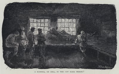 Eine Kamera oder Zelle im Ust-Kara-Gefängnis von Henry (after) Sandham