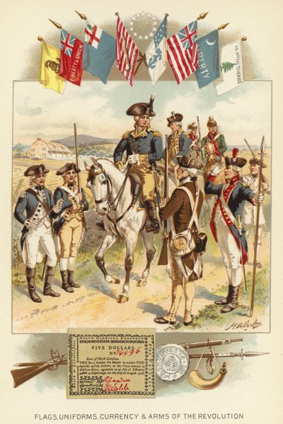 Flaggen, Uniformen, Währungen und Waffen der Revolution von Henry Alexander (after) Ogden