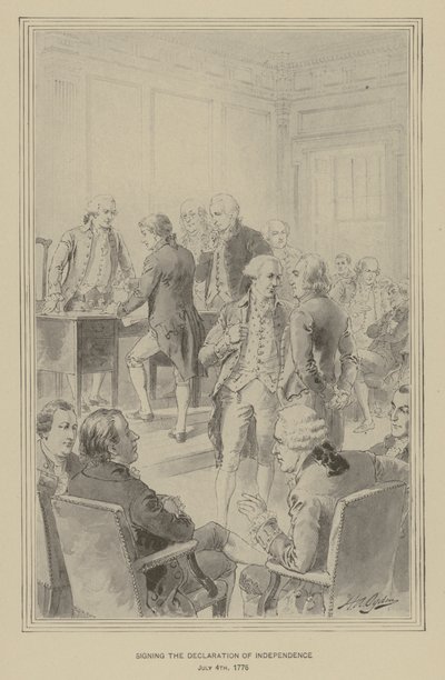 Unterzeichnung der Unabhängigkeitserklärung, 4. Juli 1776 von Henry Alexander (after) Ogden