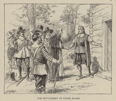 Die Besiedlung von Rhode Island (Lithografie) von Henry Alexander (after) Ogden