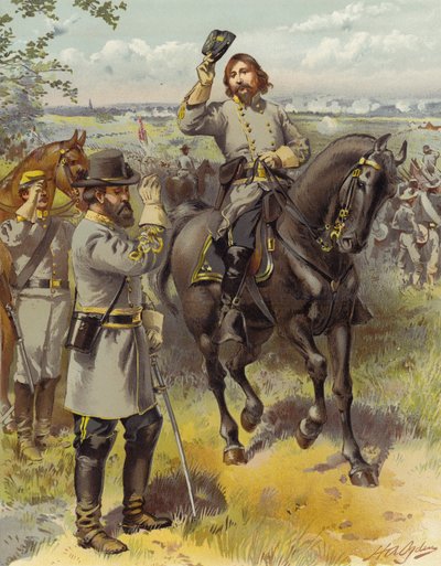 General Pickett nimmt den Befehl zum Angriff von General Longstreet entgegen, Gettysburg; 3. Juli 1863 von Henry Alexander Ogden