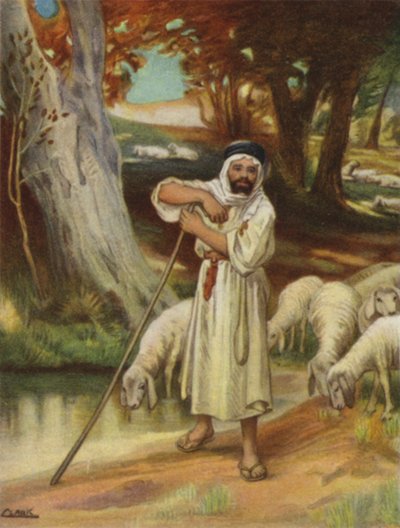 Ein Hirte und seine Herde in Banias von Henry Andrew Harper