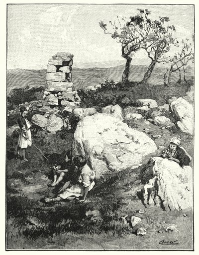 Ein antikes Wahrzeichen im Libanon (Lithografie) von Henry Andrew Harper