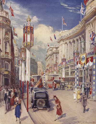 Regent Street in Richtung Oxford Circus, London von Henry Charles Brewer