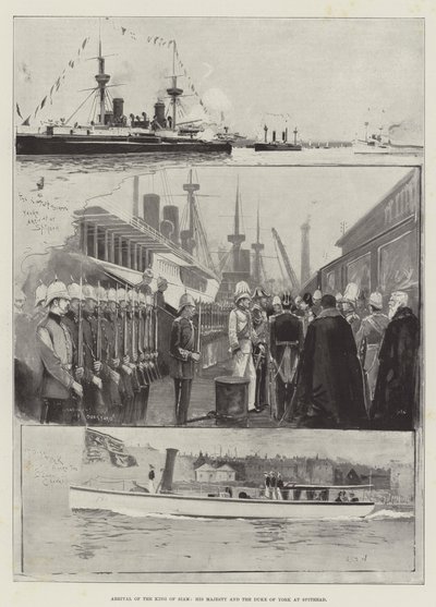 Ankunft des Königs von Siam, Seiner Majestät und des Herzogs von York in Spithead von Henry Charles Seppings Wright