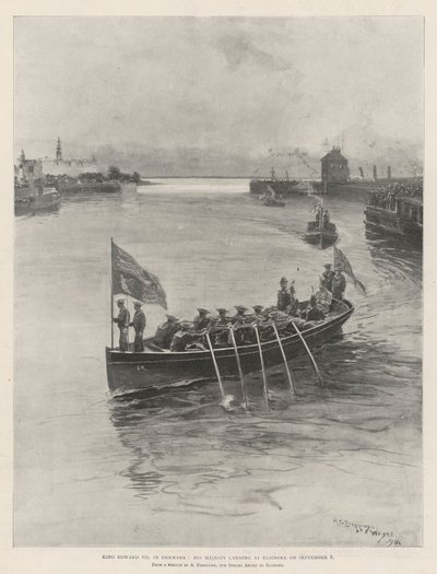König Edward VII. in Dänemark, Seine Majestät landet am 8. September in Helsingör von Henry Charles Seppings Wright