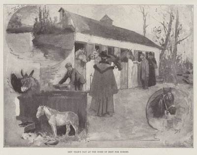 Neujahrstag im Heim der Ruhe für Pferde von Henry Charles Seppings Wright