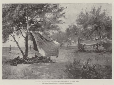 Vorposten der Seaforth Highlanders biwakieren tagsüber am Modder River von Henry Charles Seppings Wright
