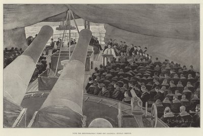 Mit der Mittelmeerflotte vor Saloniki, Sonntagsgottesdienst von Henry Charles Seppings Wright