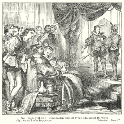Der Widerspenstigen Zähmung (Gravur) von Henry Courtney (after) Selous
