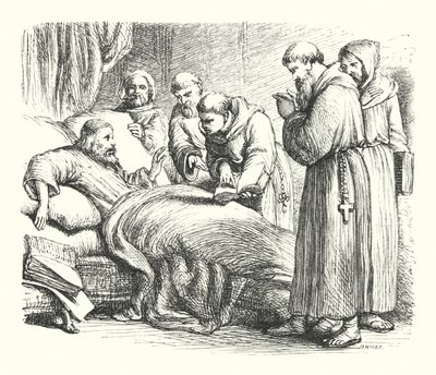 Wycliffe auf seinem Sterbebett von Henry Courtney (after) Selous