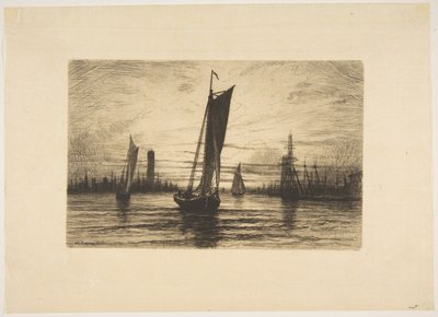 Sonnenuntergang am East River von Henry Farrer