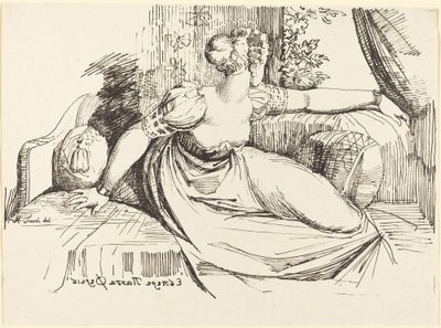 Eine Frau sitzt am Fenster von Johann Heinrich Füssli