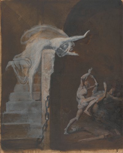 Ariadne beobachtet den Kampf von Theseus mit dem Minotaurus von Johann Heinrich Füssli