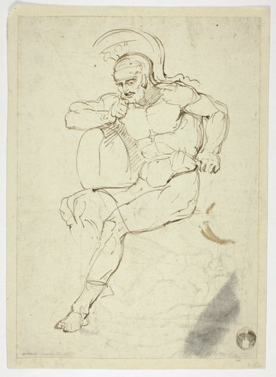 Sitzender Krieger (recto); Schreiten der Krieger (verso) von Henry Fuseli