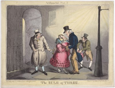 Die Regel der Drei, Tafel 7 aus Arithmetik, 1822 von Henry Heath