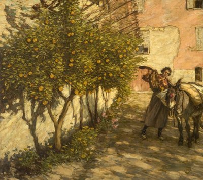 Orangen ernten, 1929 von Henry Herbert La Thangue
