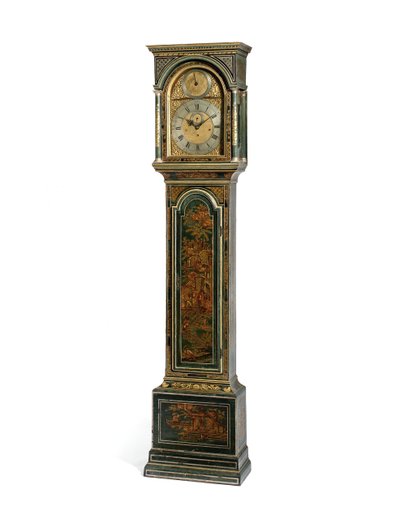 George III blau lackierte Viertelstundenuhr, York, ca. 1760 von Henry Hindley