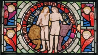 Adam und Eva, Benedicite Fenster (Detail), ca. 1895 von Henry Holiday