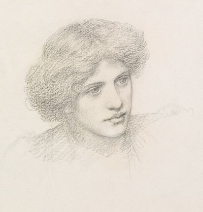 Kopf eines Mannes, möglicherweise Gaetano Meo (Bleistift) von Henry Holiday