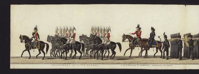 Teil der Panoramansicht des gesamten Trauerzugs von Arthur, Herzog von Wellington von Henry Jr and Sala Alken