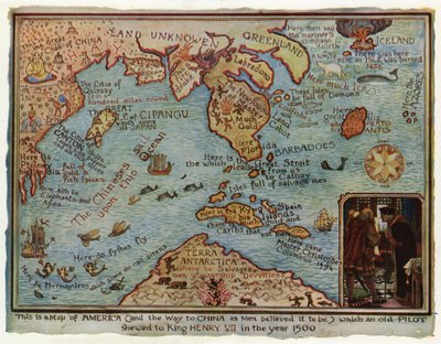 Eine imaginäre Karte von Amerika, 1500 von Henry Justice Ford