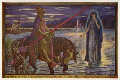 Arthur trifft die Dame vom See und erhält das Schwert Excalibur von Henry Justice Ford
