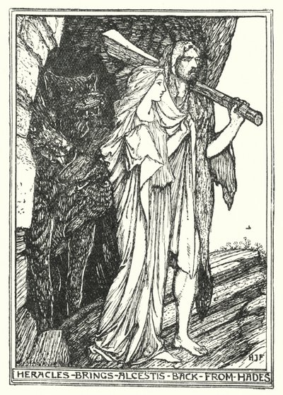 Herakles bringt Alkestis aus dem Hades zurück von Henry Justice Ford