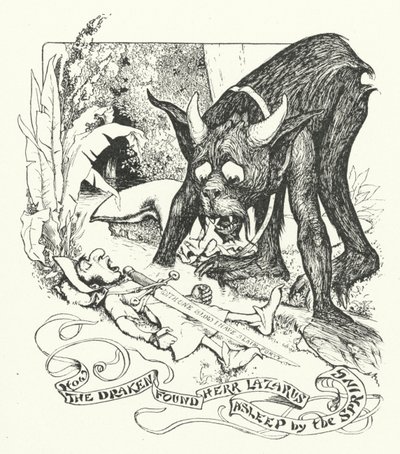 Wie die Draken Herrn Lazarus schlafend an der Quelle fanden (Gravur) von Henry Justice Ford