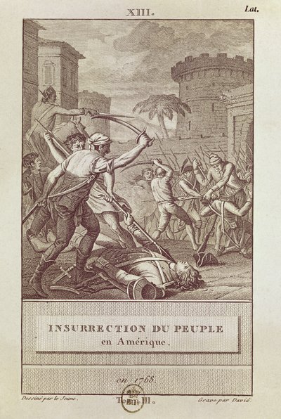 Aufstand des amerikanischen Volkes im Jahr 1768, graviert von David von Henry Le Jeune