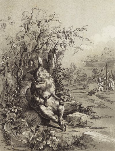Die Fabeln des Äsop: Der Hase und die Schildkröte (Lithografie) von Henry Louis Stephens