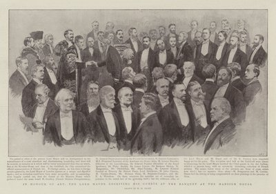 Zu Ehren der Kunst, der Lord Mayor empfängt seine Gäste beim Bankett im Mansion House von Henry Marriott Paget