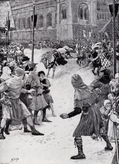 Lösen der Palfreys bei der Krönung von König Edward I. von Henry Marriott Paget