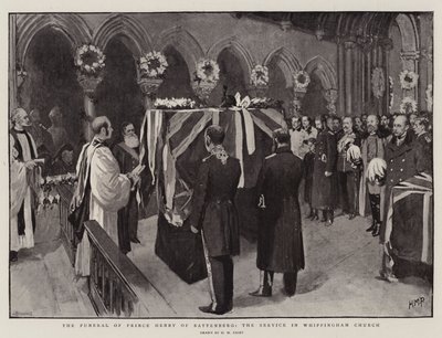 Das Begräbnis von Prinz Henry von Battenberg, der Gottesdienst in der Kirche von Whippingham von Henry Marriott Paget