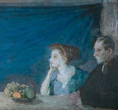 Porträt von Herrn und Frau Atherton Curtis mit Stillleben von Henry Ossawa Tanner