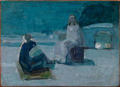 Studie für Christus und Nikodemus auf einem Dach von Henry Ossawa Tanner