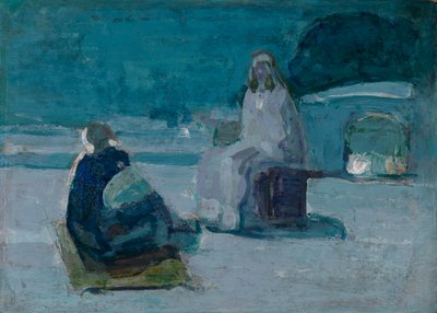 Studie für Christus und Nikodemus auf einem Dach von Henry Ossawa Tanner