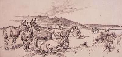 Esel auf dem Golfplatz, Illustration aus dem 