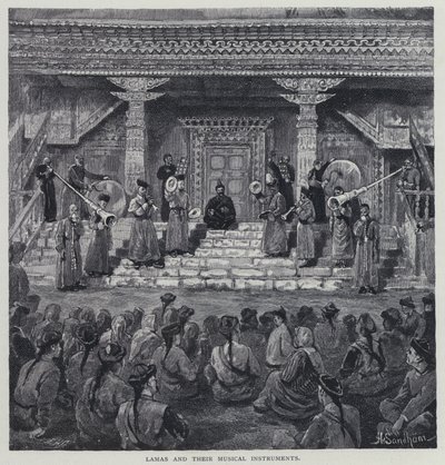 Lamas und ihre Musikinstrumente von Henry Sandham
