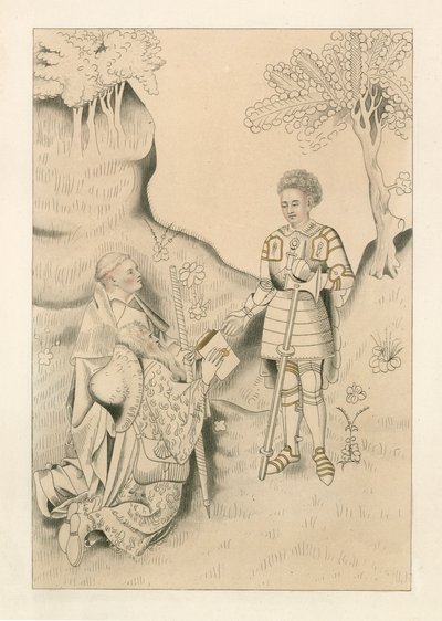 Lydgate überreicht sein Buch dem Earl of Salisbury von Henry Shaw