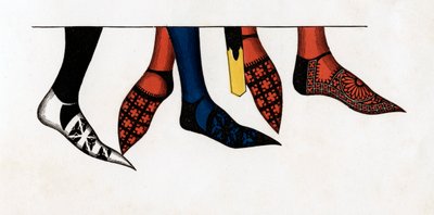 Die Strümpfe und Schuhe, die von Prinzen am Hof von Edward III. getragen wurden, 1312-1377, 1840 von Henry Shaw