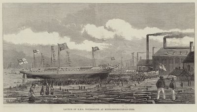 Stapellauf der HMS Tourmaline in Middlesborough-on-Tees von Henry Spernon Tozer