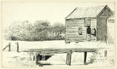 Scheune und Brücke von Henry Stacy Marks