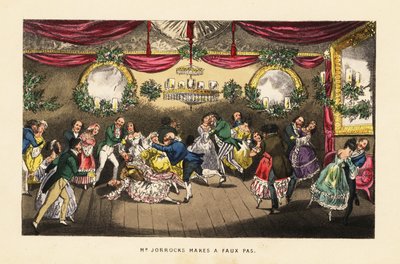 Tänzer kollidieren während eines Walzers auf einem vornehmen Ball in Paris von Henry Thomas (after) Alken
