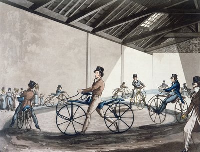 Johnsons Fußgänger-Hobbyhorse-Reitschule, 1819 von Henry Thomas Alken