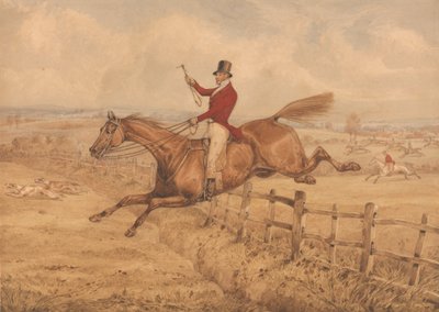 Überqueren eines Zauns und gut ins nächste Feld kommen von Henry Thomas Alken