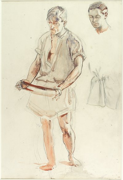 Stehender Mann: Studien von Kopf und Hemd von Henry Tonks