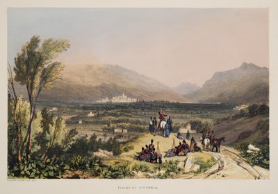 Ebenen und Stadt Vitoria, aus Skizzen der Landschaft in den Baskischen Provinzen Spaniens, mit einer Auswahl nationaler Musik, veröffentlicht 1838 von Henry Wilkinson