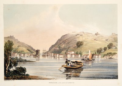 Position von Lord John Hay, bei Passages, aus Skizzen der Landschaft in den Baskischen Provinzen Spaniens, mit einer Auswahl nationaler Musik, veröffentlicht 1838 von Henry Wilkinson