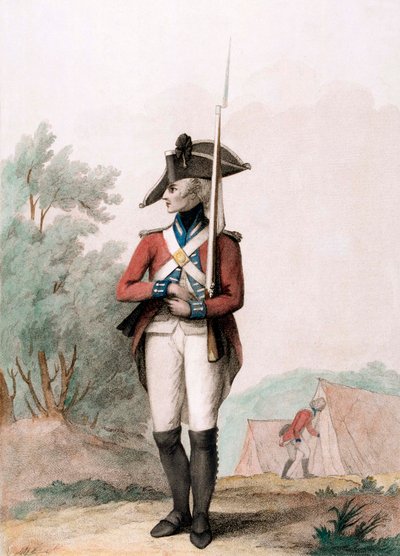 Fußsoldat, ca. 1791 (Punktgravur) von Henry William (after) Bunbury